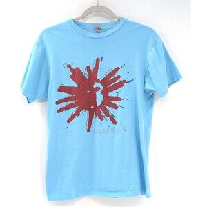 Anberlin Light Blue Red Splatter Short Sleeve Alt Rock Band T-Shirt Size Med